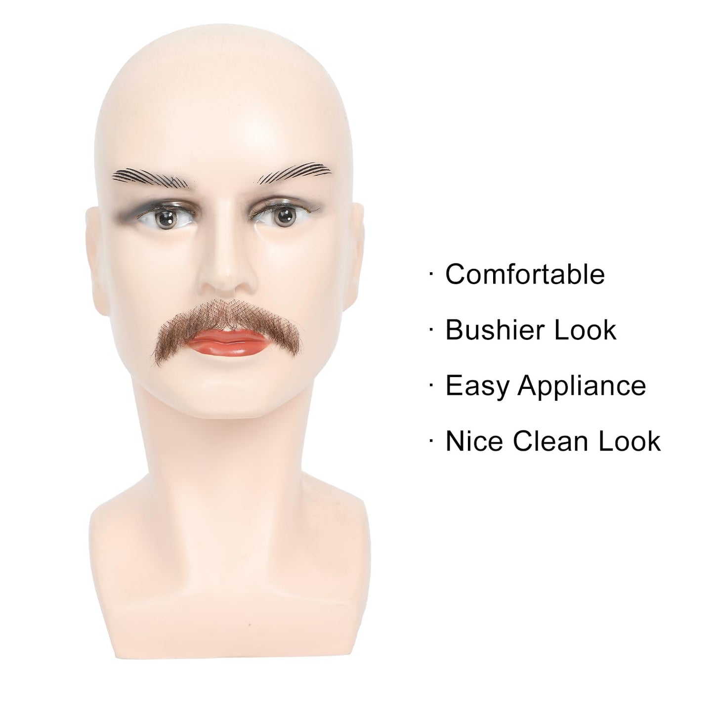 Parceria Fake Beard, Theatrical Grade Lace Backing Fake Mustache, Soft Human Hair Hand Knotted Men Adults Realistic Beard Costume for Holiday, Theater, Drama, Costume Parties and more (Brown)