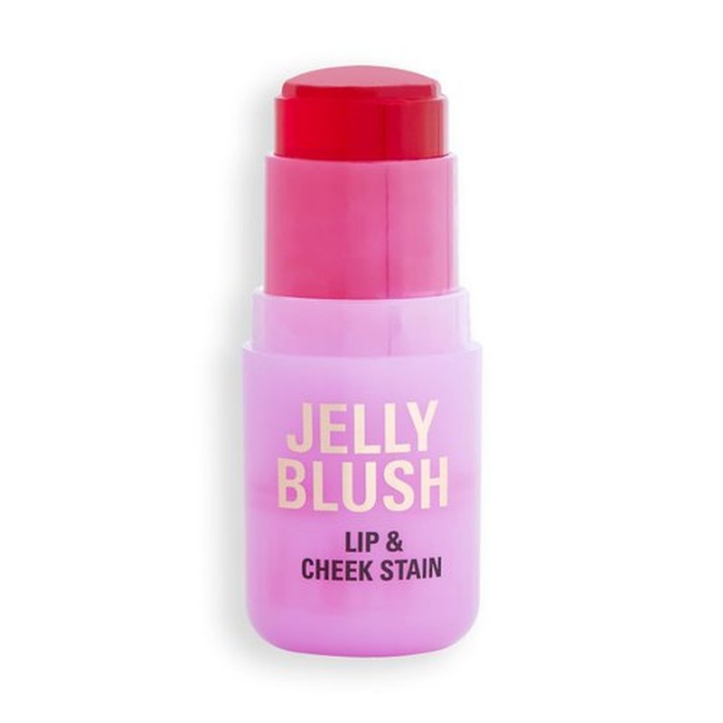Revolution Beauty, Jelly Blush Stick Lip & Cheek Stain, Long-Lasting & Buildable with Hyaluronic Acid & Aloe, Vegan & Cruelty-Free, Strawberry Red