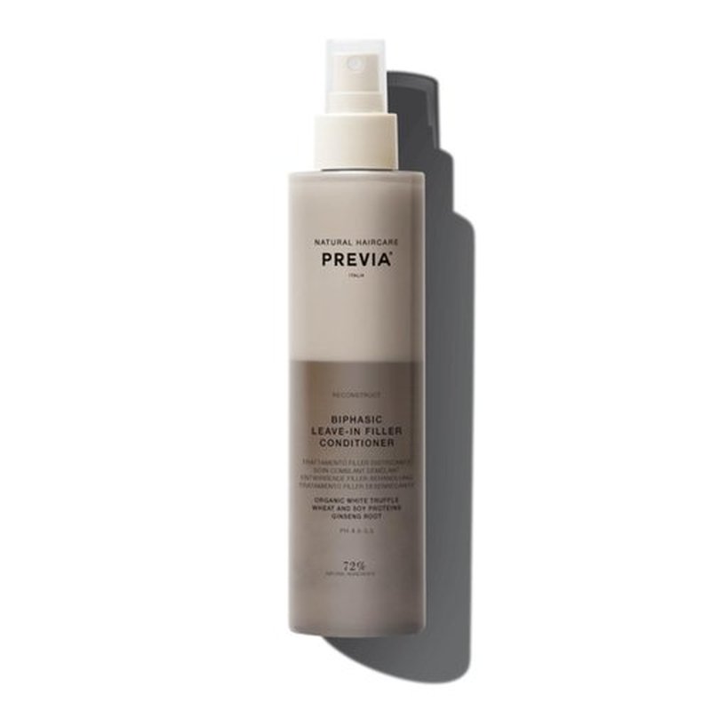 PREVIA Hydrating Leave-in Conditioner Spray with White Truffle Extract - Reconstructive Biphasic Detangling Treatment for Damaged, Dry, and Brittle Hair - Tames Frizz & Controls Static 3.3 Floz