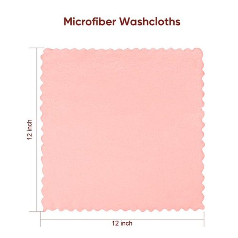 Orighty Ultra Soft Washcloths 48 Pack, Premium Microfiber Towel Sets 12 x 12 inches, Absorbent and Quick Drying Coral Velvet Washcloth, Multi-Purpose Wash Cloths for Bathroom, Hotel, and Gym (Pink)