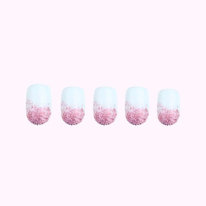 Lopotichat Ultra-Resistant Gel Press-On Nails Set - 30 Nails in 15 Sizes for Perfect & Natural Fit - Reusable Manicure for DIY Salon-Quality Nails at Home (Sparkling Bae)