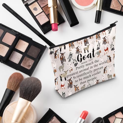 G2TUP Goat Lover Gift Baby Goat Makeup Bag Goat Cosmetic Bag Goat Owner Gift Goat Breeder Gift Goat Merch (Baby Goat MB)
