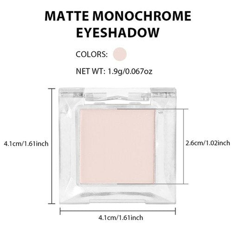 HHLTOH Eyeshadow Single Matte, High-Pigment Monochrome Eye Shadow Pressed Powder, Everyday Velvety Silky Eye Makeup Looks, Professional Long-Lasting Waterproof Single Eyeshadow Palette, Light Nude 01