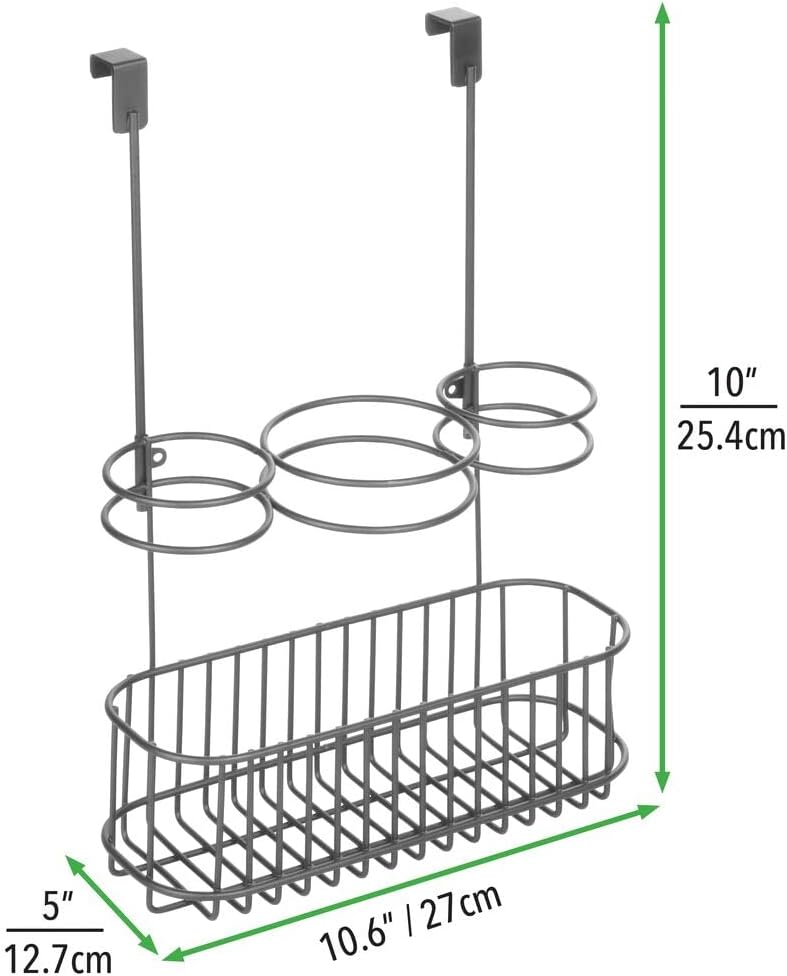 Hair Tool Organizer Basket - Over Cabinet Storage for Hair Dryers & Irons - Bronze