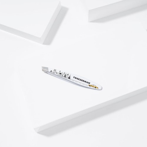 Tweezerman NYC Mini Slant Tweezer - Tweezers for Eyebrows, Travel Tweezers for Eyebrows, Facial Hair, Ingrown Hair