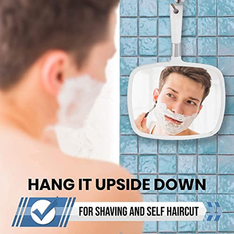 MIRRORVANA Pack of 5 Large & Comfy Hand Held Mirrors - Buy Cheap in Bulk for Barber Shop, Hairstylist, Beauty Salon or Wholesale (White)