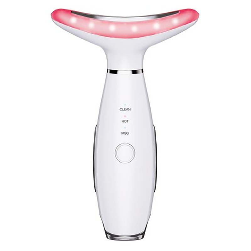 Neck Face Massager, 3-in-1 Facial Massager, Face Sculpting Tool with Vibration and Thermal, Portable Multifunctional Facial Device (White)