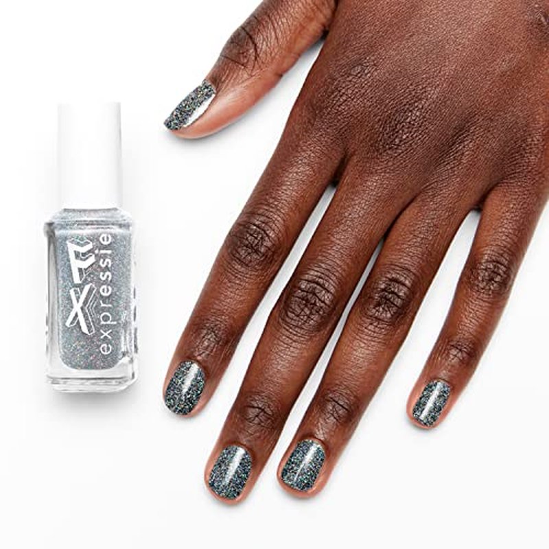 essie expressie FX Quick-Dry Vegan Nail Polish, Holo Top Coat, Holographic, 0.33 Ounce (Pack of 2)