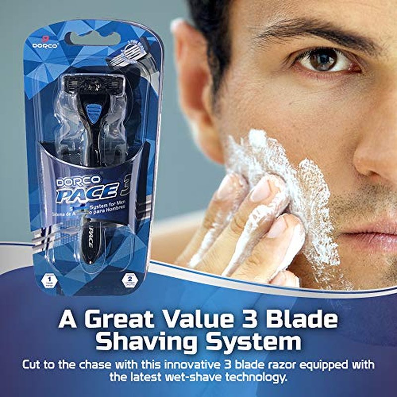 Dorco Pace 3 - Three Razor Blade Shaving System- Value Pack (10 Cartridges + 1 Handle)