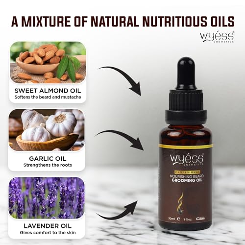 WYESS Natural Beard Growth Serum and Oil for Men - Extra Strength Beard Vitamins, Growth Enhancer, Grooming Gift - 1 fl oz - Beard Oil, 1 Pack