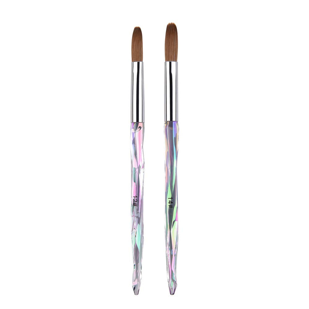 Rolabling Nail Art Brush Acrylic Brush Nail Pen with Symphony Diamond Handle Manicure Design Nail Art Tool (Set-3)