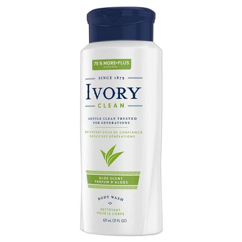 Ivory Scented Body Wash, Aloe 21 oz (Pack of 6)