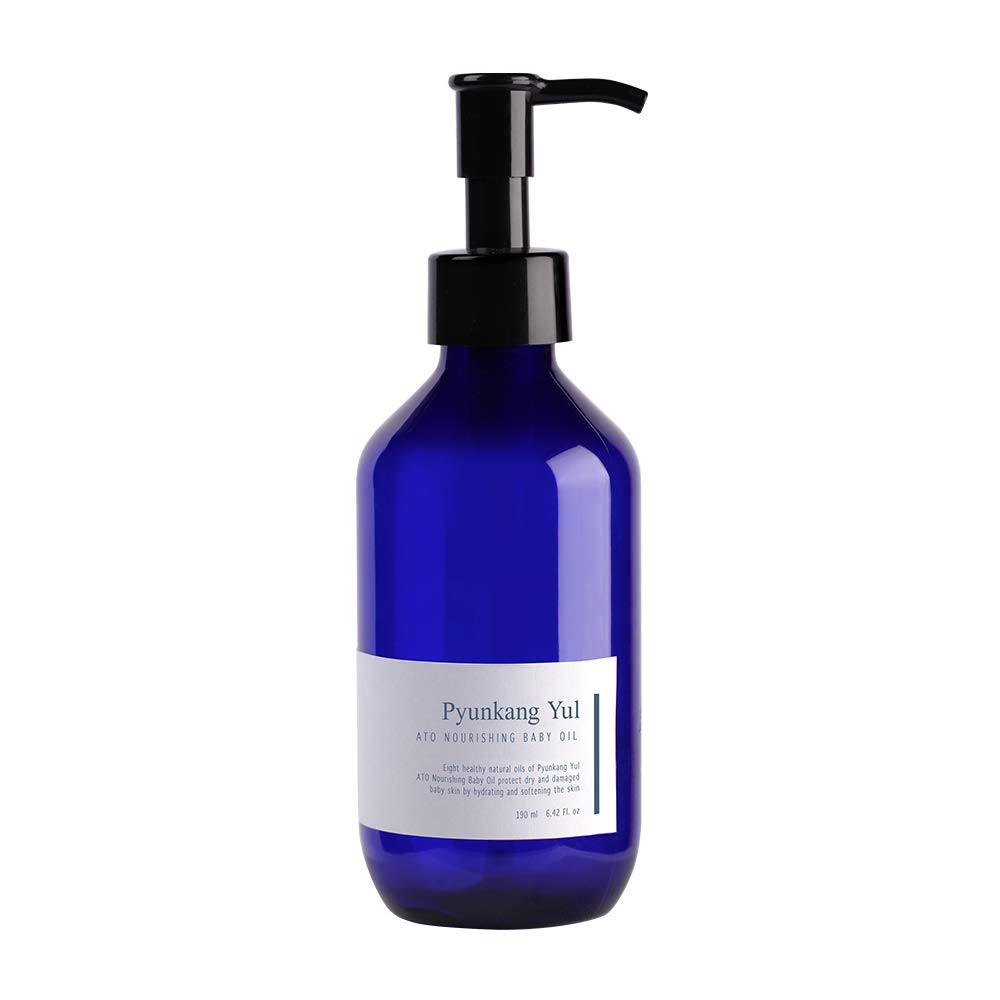 PYUNKANG YUL ATO Nourishing Baby Oil - Premium Natural Oil - 6 Moisture Barriers Eliminating Dryness - Sweet Almond Sunflower seed and Olive Oil - Calming Irritated Baby Skin - Bergamot Oil 6.42 Fl oz