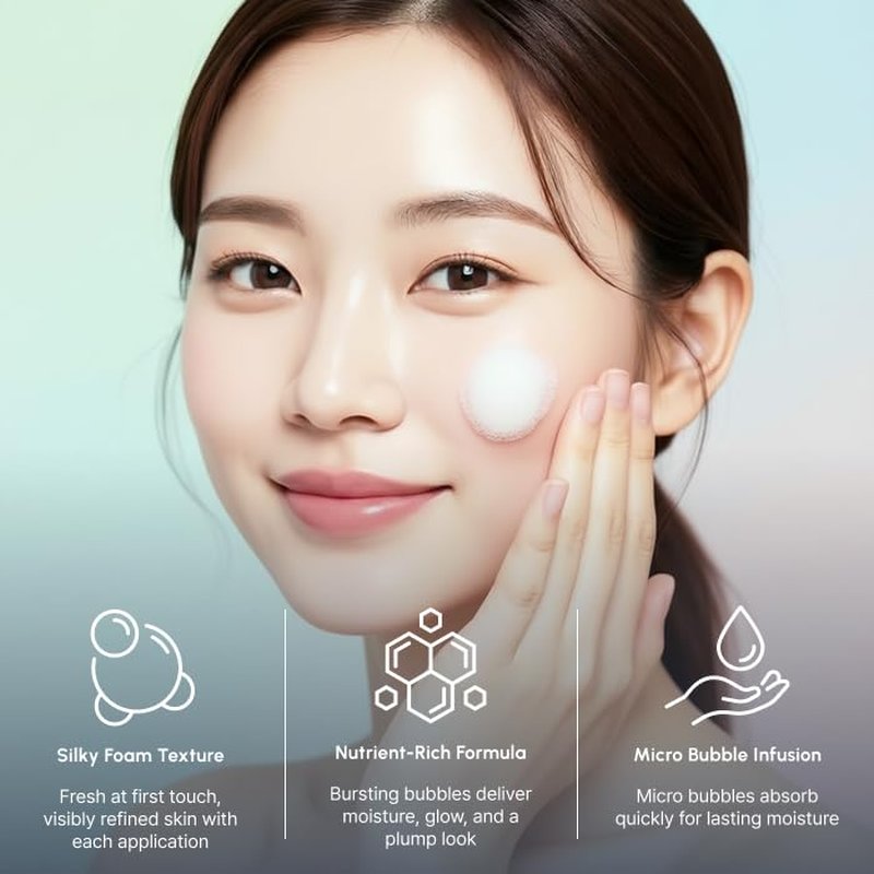 Yulmu Snow Rejuvenating Booster - Hydrating Foam Serum with Yulmu Seed Water & 5-Oil Blend | 5.07 fl oz