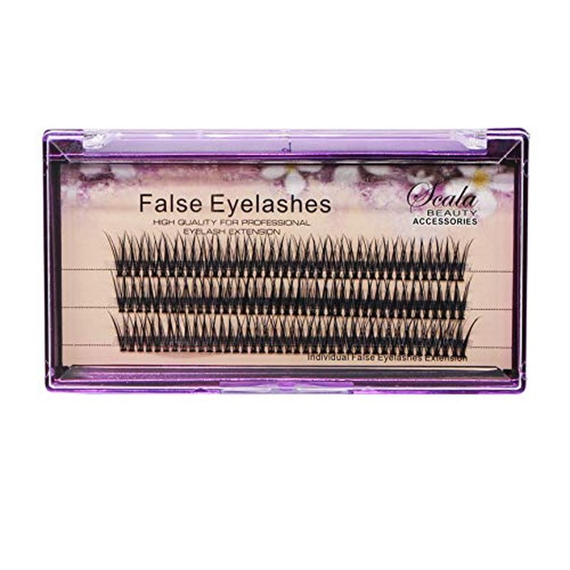 BODERMINCER 8-16mm to Choose Fish Tail Design 120pcs Thickness 0.1mm C Curl 12 Root Women Lady Individual Black False Eyelash Cluster Eye Lashes Extension Tools (10mm)