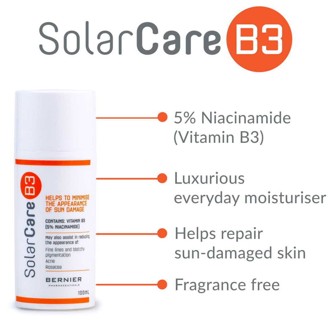SolarCareB3 5% Niacinamide Face and Body Moisturizer for Sun-Damaged Skin, 100ml Pump - Made in Australia