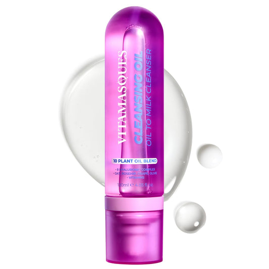 Vitamasques Oil to Milk Cleanser | Korean Face Wash & Makeup Remover - Deep Clean, Gentle Formula, 4.05 Fl Oz