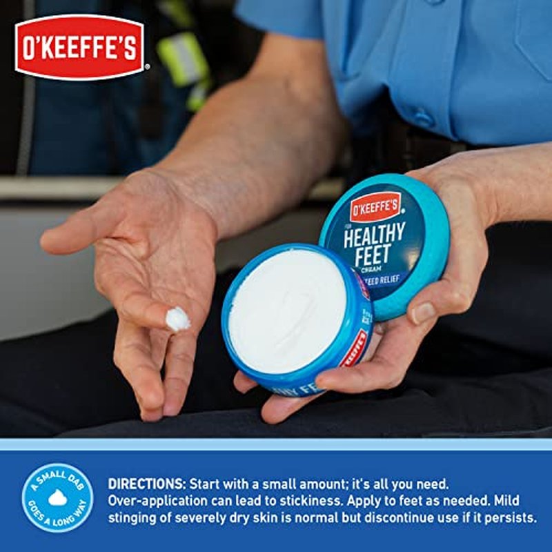 O'Keeffe's for Healthy Feet Foot Cream; Guaranteed Relief for Extremely Dry; Cracked Feet; Instantly Boosts Moisture Levels; 3.2 Ounce Jar; (Pack of 1)