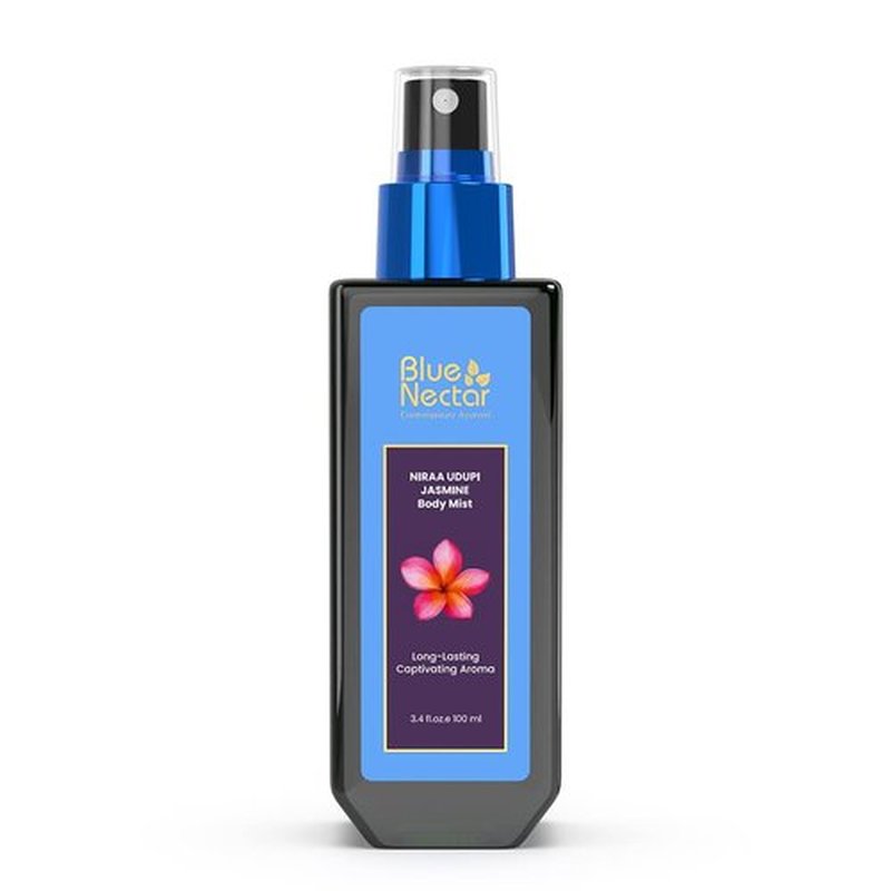 Blue Nectar Niraa Udupi Jasmine Body Mist for Long-Lasting Freshness and Relaxation (3.38 fl oz)