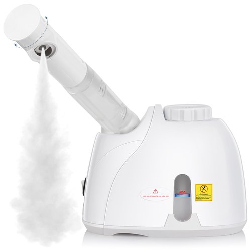 NewWay Facial Steamer Plus Extendable Arm Steaming Warm Mist Humidifier for Face Spa Sinuses Moisturizing, Salon or Homeuse