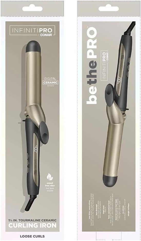 Tourmaline Ceramic Tapered Curling Wand - 1 1/4" to 3/4" for Beachy Waves