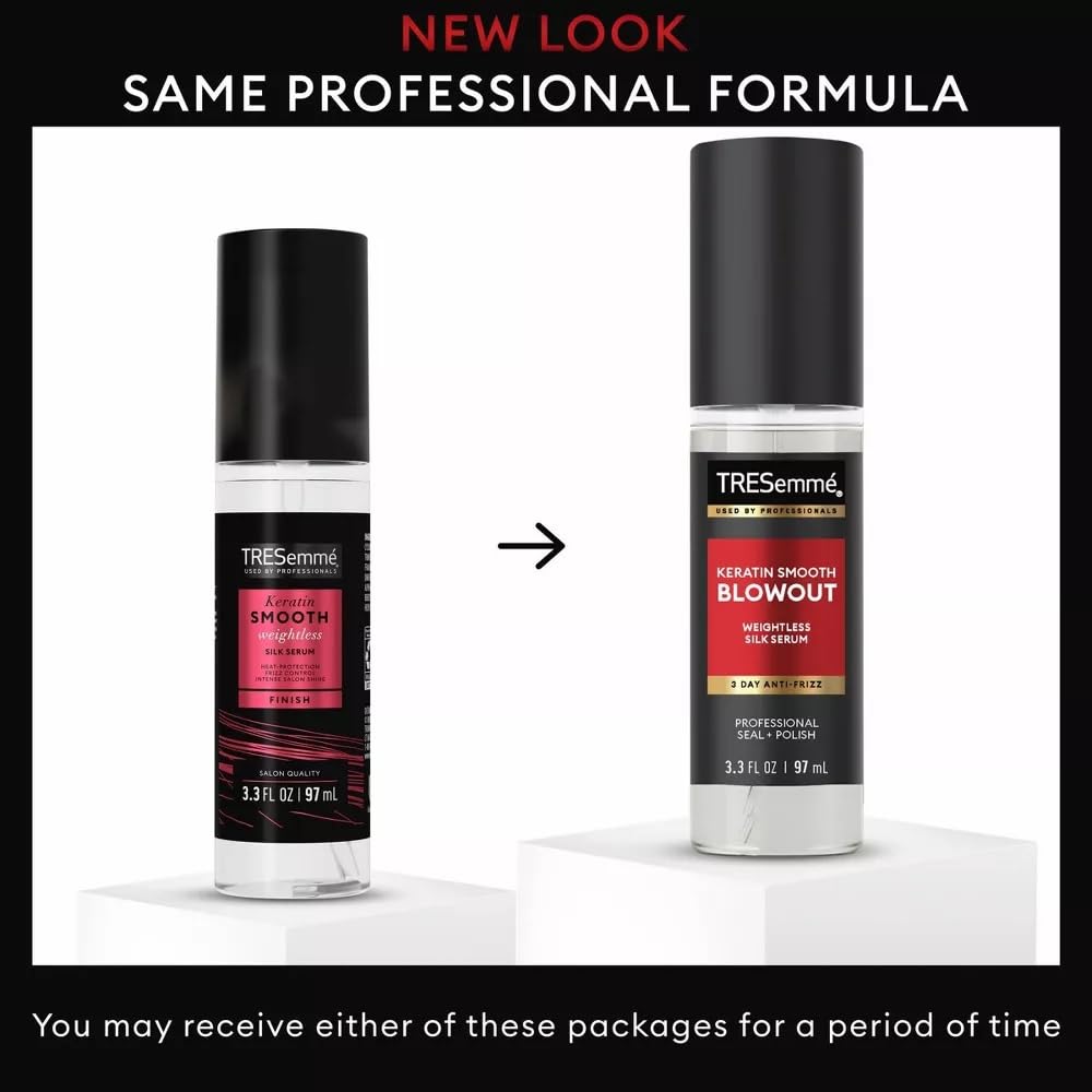 Keratin Smooth Shine Serum by TRESemme - 3.3 oz (Pack of 3) for Frizz Control