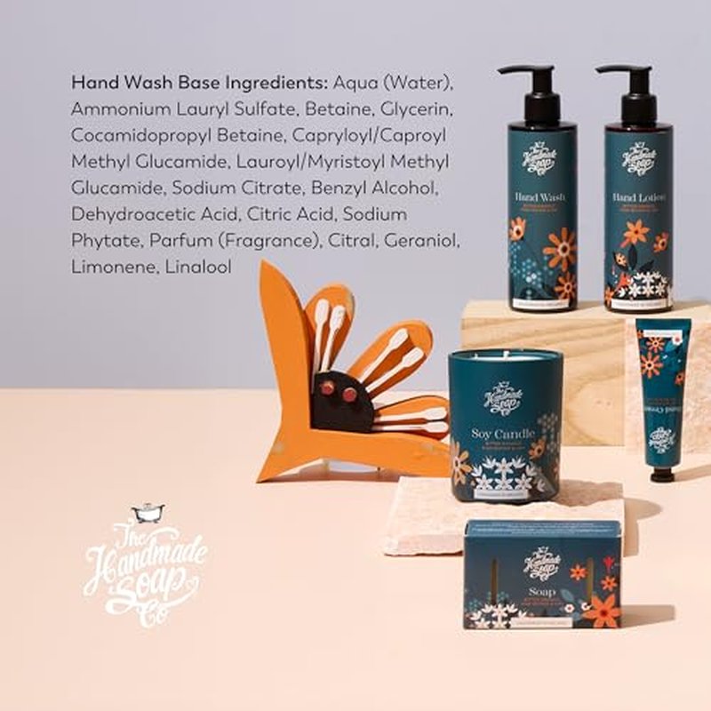 The Handmade Soap Company Hand Wash, Bitter Orange, Pink Pepper, & Hay Liquid Hand Soap, Natural Liquid Soap, Moisturizing Hand Soap, Cruelty Free & Vegan Hand Soap, 8.5fl oz