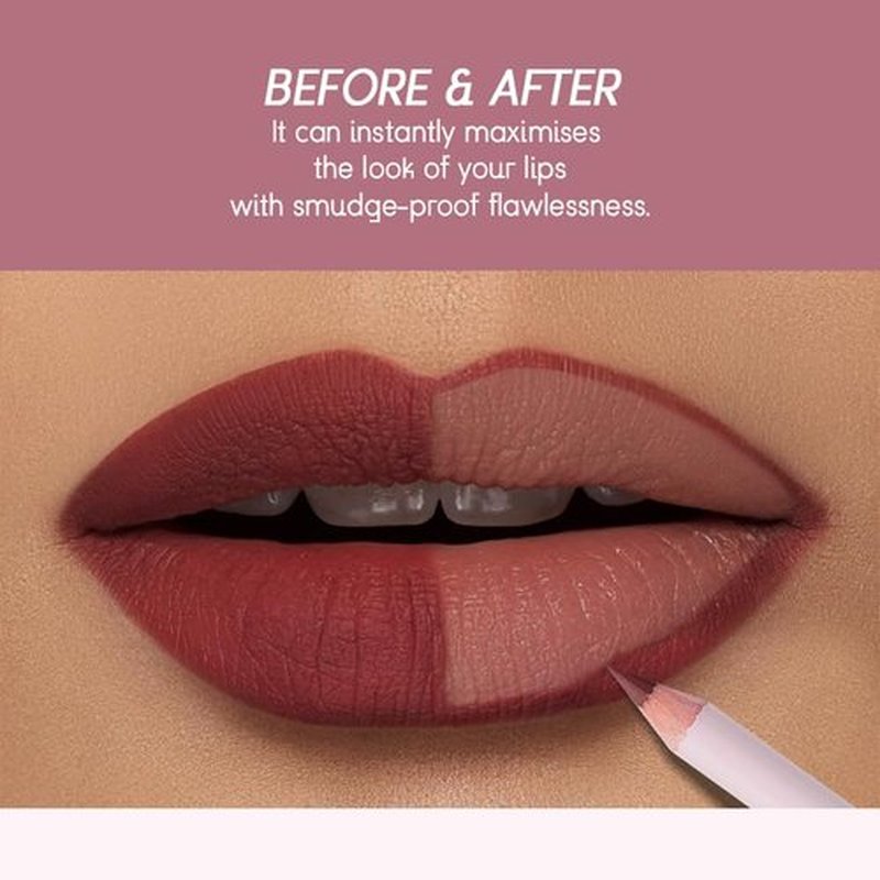 USHAS Lipstick and Lip Liner Combo Set 2 in 1 Waterproof Lipstick for Women Lip liner Set Long Lasting Lipstick, Matte Lipstick Pen with Lip Liner Set Makeup Kits (S8, Pack of 1)