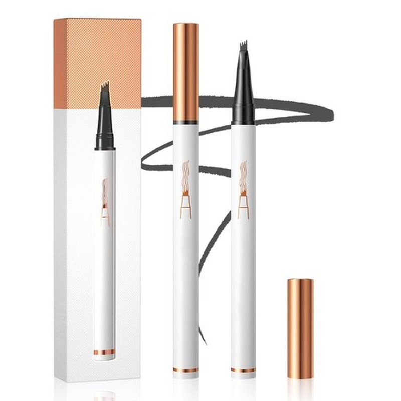 2024 Upgraded Microblading Eyebrow Pencil, 4 Tip Eye Brow Pen Magic Eyebrow Tattoo Pencil, 3D Microblading Eyebrow Pencil Eye Brow Pencils Contouring Pen for Women (Grey)