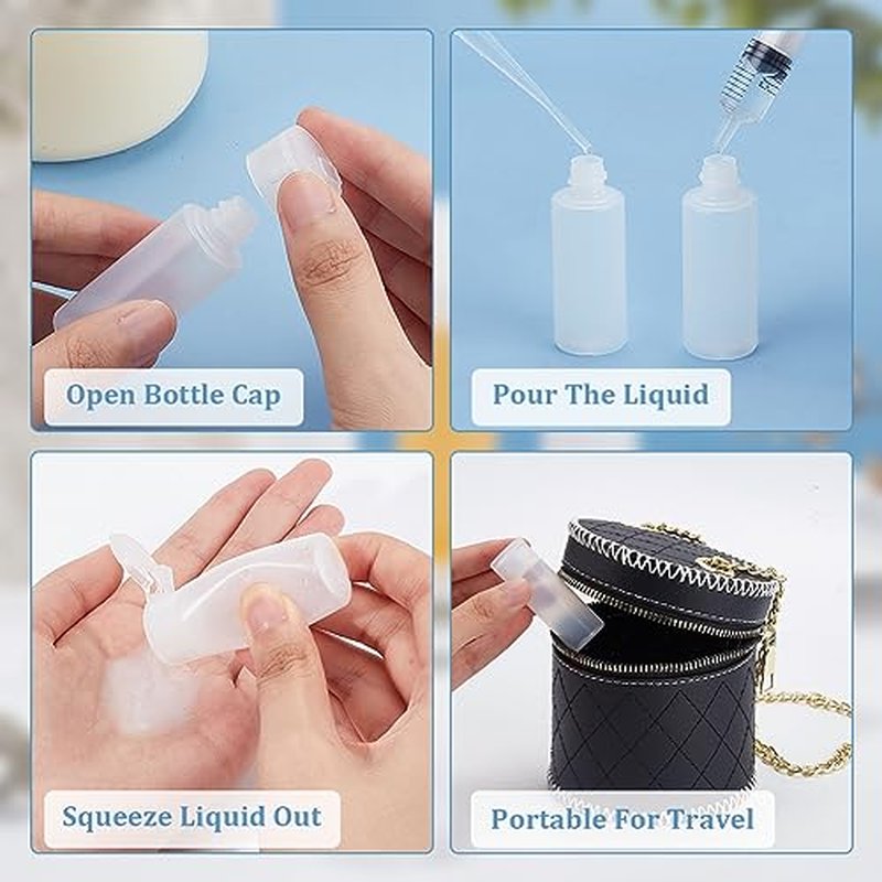 BENECREAT 10 Pack 12ml Small Plastic Flip Cap Sample Bottle Empty Refillable Travel Bottles for Makeup Cosmetic Toiletries Product
