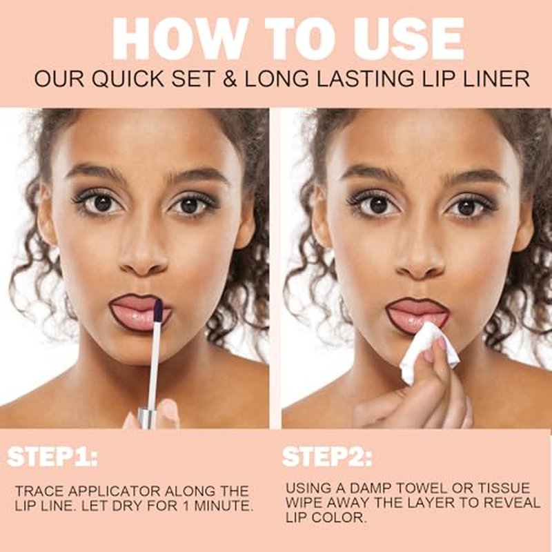 popcode Peel Off Lip Liner Stain, Infused with Nourishing Ingredients & Vitamin E, Quick Set Lip Stain Peel Off Long Lasting For All Skin Types, #002 Raspberry