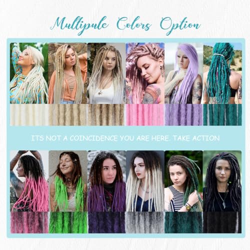 Quiduis 30 Inch 30 Strands SE Dreadlock Extensions Full Sets,3 In 1 Mixed Synthetic Dreads Extensions,Black Curly&Straight&Boho Single Ended Dreads Extensions Hippie Style Dreadlock for Women
