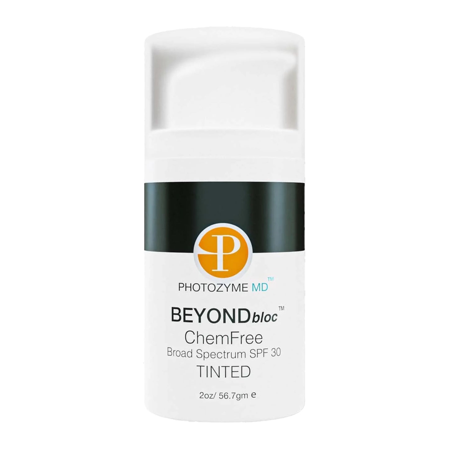 Photozyme BeyondBloc Chemfree Broad Spectrum SPF 30 Tinted - Light Coverage Sunscreen - Anti-Aging and Hydrating - for All Skin Types and Post Procedure Skin - with Titanium Dioxide 10.20%, Zinc Oxide