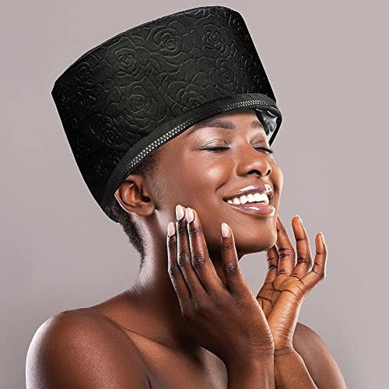 Heat Cap for Deep Conditioning, Ingeware Thermal Cap for Hair Steamer Cap for Natural Hair Portable Electric Heat Hair Spa Cap for Home Use Pattern (Floral Print)