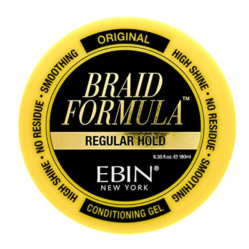 EBIN NEW YORK Braid Formula Conditioning Gel, Original/Regular Hold, 11oz/310ml – Clean/Aloe Vera Scent, Shine, Braid Control, No Residue, No Flaking, Smoothing, Strong Hold