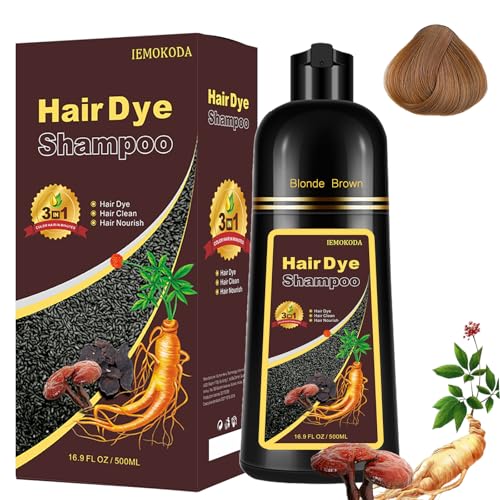 NCEPROHR Blonde Brown Hair Color Shampoo - Instant, Long Lasting Brown Hair Dye Shampoo 3 in 1 for Women & Men, Herbal Brown Shampoo, Easy to Use, Ammonia Free, Paraben Free, 16.90 Fl OZ
