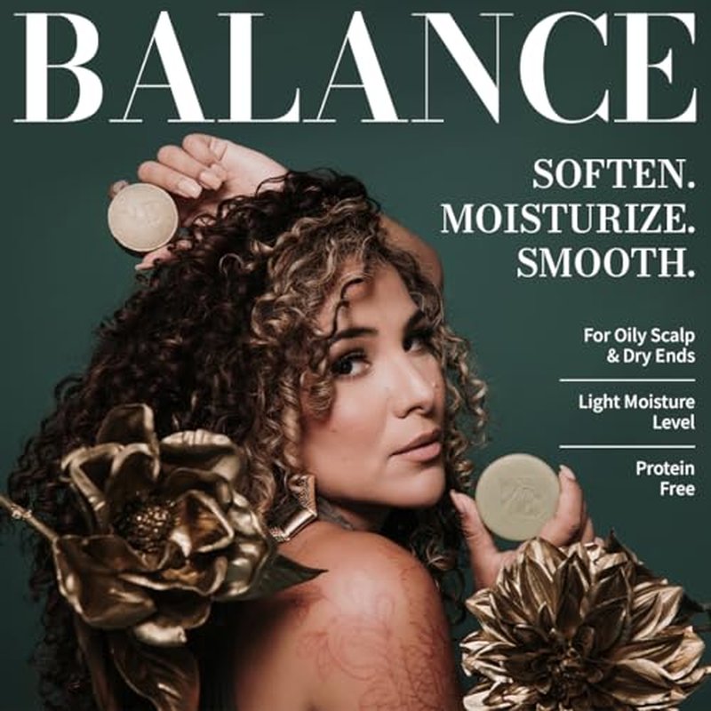 Vida Bars Balance Solid Conditioner Bar for Curly Hair | All Natural Moisturizing Bar Conditioner for Dry Hair & Oily Scalp | Vegan, Sulfate Free, Paraben Free, Handmade in the USA (Lemongrass Scent)