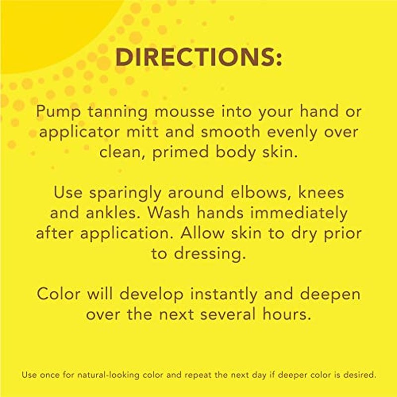 Jergens Natural Glow Instant Sun Body Mousse, Self Tanner for Light Bronze Tan, Sunless Tanning Body Bronzer for Natural Looking Color Instantly, 6 Oz, Pack of 2
