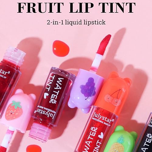 EnMart 6 Pcs Lip Tint Stain Set, Plumping Lip Gloss, Liquid Lipstick Waterproof, Lip Glaze, Hydrating Lip Glow Oil, Easy To Color, 2-in-1 Lip Blush Makeup Lipgloss Lip Makeup for Women Girls Cosmetic