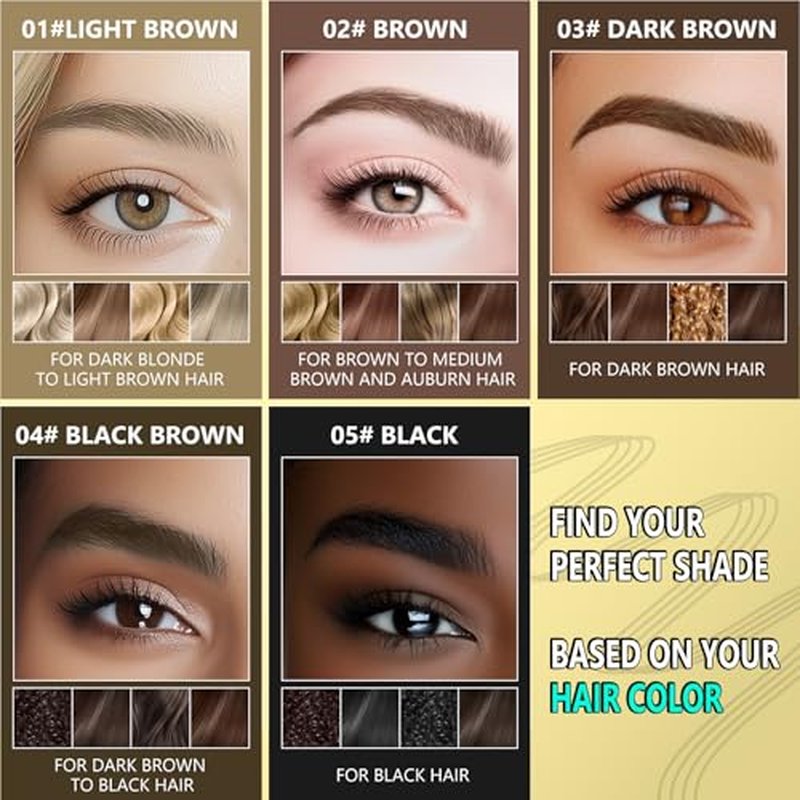 2 in 1 Long-Lasting Eyebrow Pencil and Brow Up-Grade Gel, Light Brown and Brown Shades (1#Light Brown)