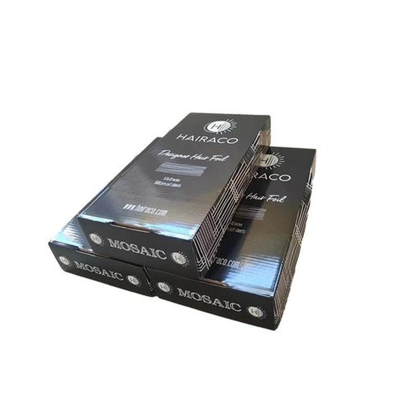 Hairaco Oversized Designer Hair Color Foils - 500 pre-cut, single sheet, extra long length foils, 5.5x12 inches Mosaic Collection