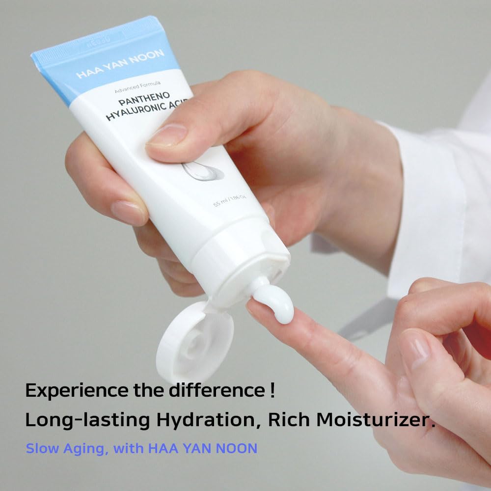 HAA YAN NOON Pantheno Hyaluronic Acid Rich Cream 1.86 Oz / 55ml, with Hyaluronic Acid,Panthenol, Centella & Deep moisturizing, Skin Barrier, Korean Skincare