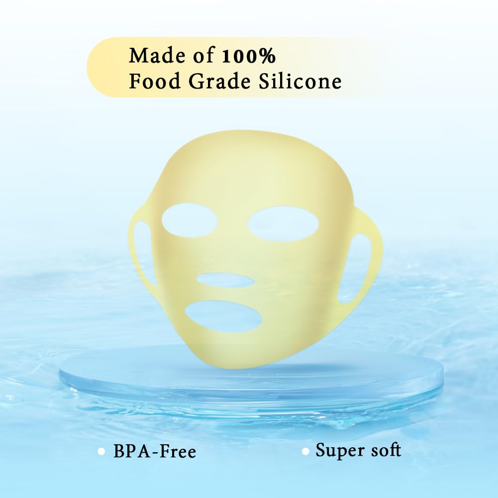 my novel things Face Ice Pack and 2 Packs Silicone Face Mask Cover, Full Facial Frozen Masks Hot Cold Face Compress Reusable Skin Care Gift for Women Puffiness Swelling Relief Beauty Spa Essentials