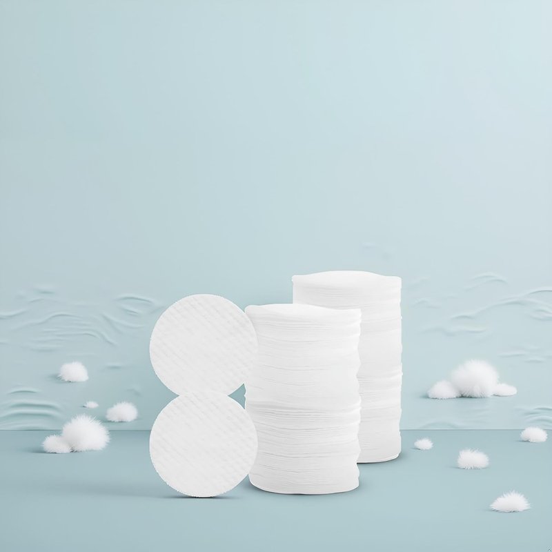 150 Pcs White Soft Facial Pads Round Shape Face Cleansing Pads, Disposable Non-Woven Fabric, for Makeup Removing Blending and Skin Toner Applying Cotton Balls and Swabs, 2.36 Inches