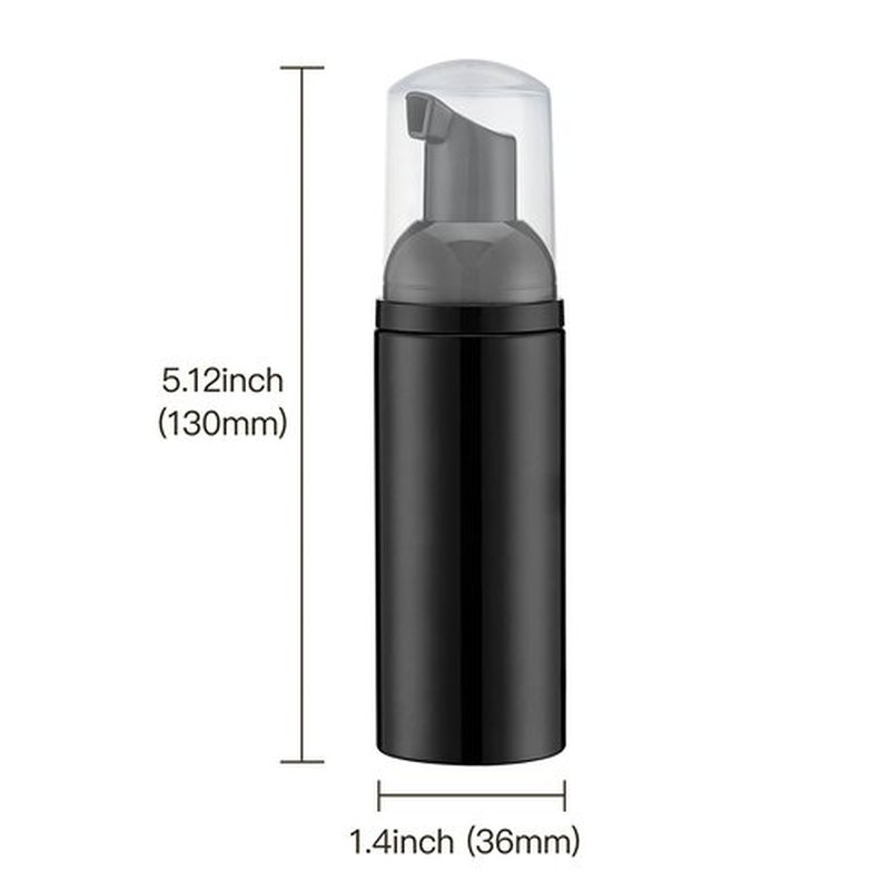 Tekson 10PCS Soap Foam Bottle (2 oz), Empty Travel Foaming Lash Shampoo for Cleanser, Dispenser (Black Pump)