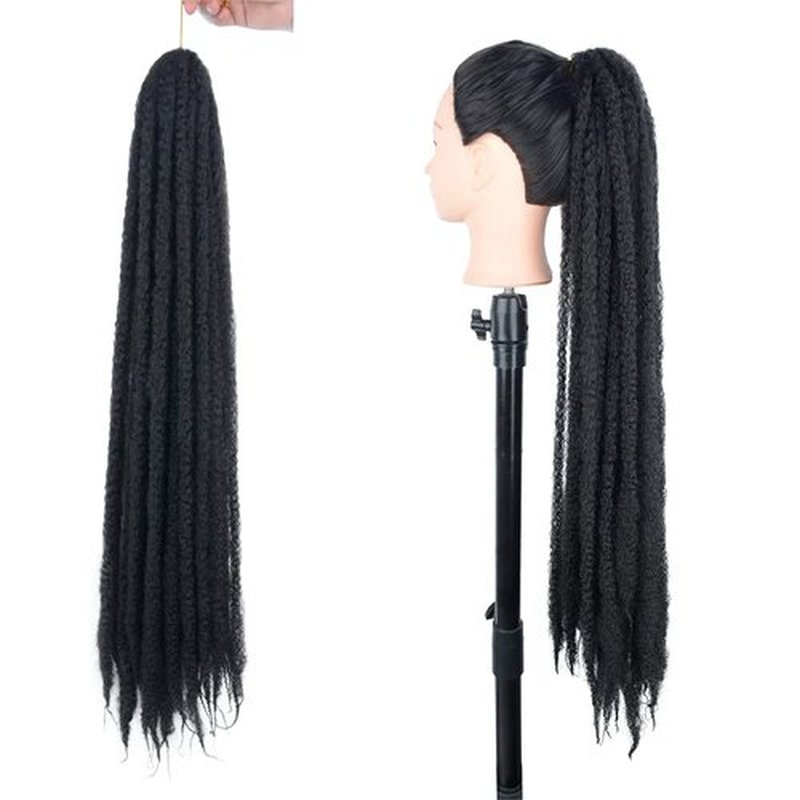 KGBFASS 36inch Black Marley Hair Super Long Kinky Curly Marley Twist Braiding Hair Synthetic Afro Marley Braids for Box Faux Locs Cuabn Twists Hair Extensions 3Pcs(1B#)