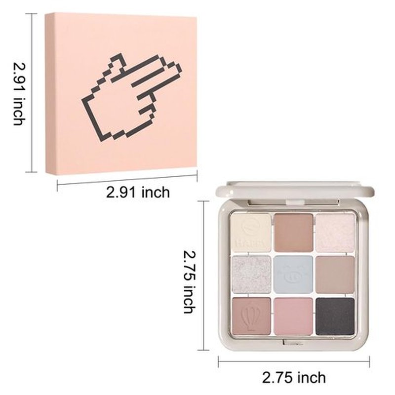 JUAAZIN Light Brown Eyeshadow Palette Natural Matte Shimmer Glitter 9 Colors, Gray blue Light pink Light Brown Eyeshadow Palette, Velvety Matte Finish Long Lasting Waterproof Professional Makeup 03#