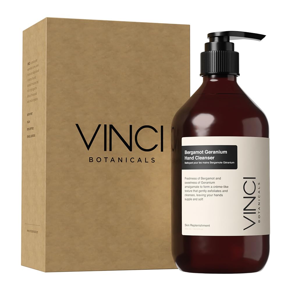 Vinci Botaicals Ginger Lime Hand Cleanser | Gentle Exfoliating Hand Wash | Cleanses & Hydrates Skin | Made with Essential Oils | Cruelty, Vegan & Paraben Free | Fresh & Citrusy Aroma | 500 ml