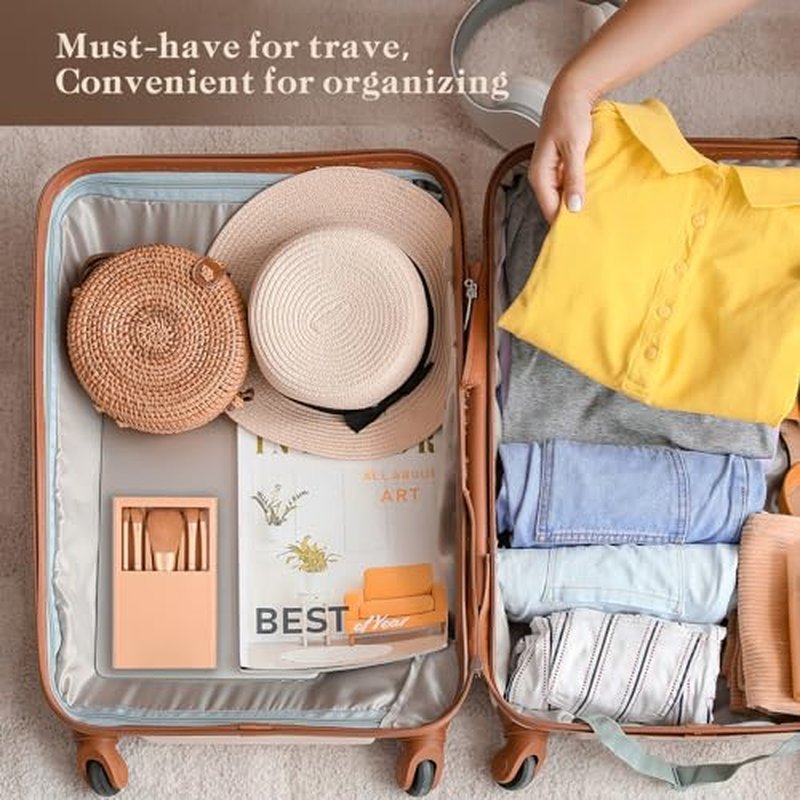IRYCSSCE Travel Makeup Brush Set, travel make up brushes sets mini eye shadow kits small size eyeshadow case eyes makup brushed makeuo soft brushs basic cosmetic profesional tools (Apricot)