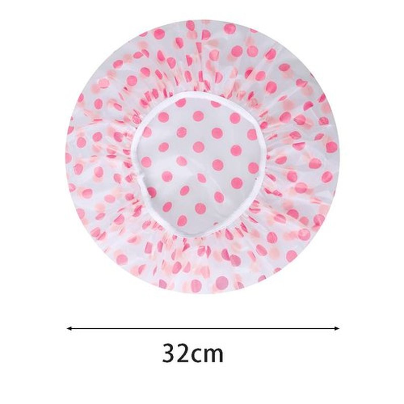 Large Shower Caps, 3 Pcs Waterproof Bath Caps Plastic Reusable Shower Caps Elastic Band Bath Hair Hat for Women Ladies
